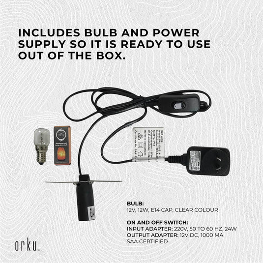 Translation missing: en.12W 12V Himalayan Pink Salt Lamp - Bud Iron Basket Rock Crystal Light Bulb On/Off Switch