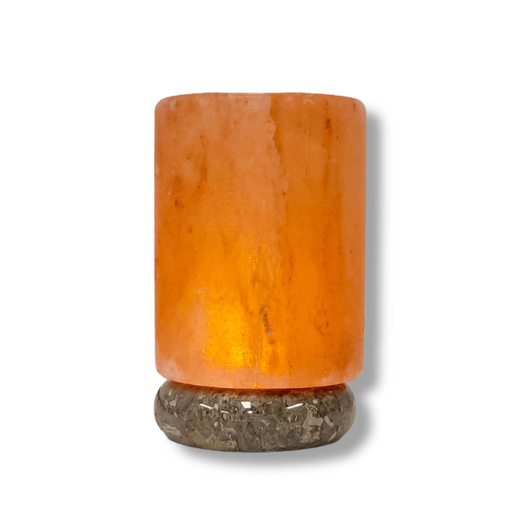 Translation missing: en.USB Himalayan Salt Lamp - Cylinder Carved Shape Pink Crystal Rock LED Light