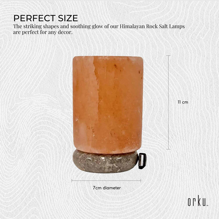 Translation missing: en.USB Himalayan Salt Lamp - Cylinder Carved Shape Pink Crystal Rock LED Light