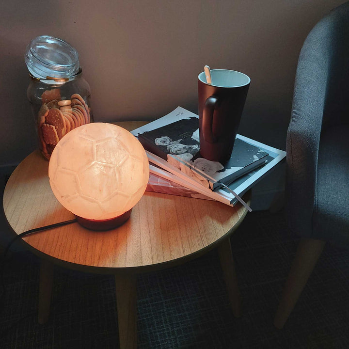 Translation missing: en.12V 12W Soccer Himalayan Pink Salt Lamp Carved Ball Rock Crystal Light Bulb On/Off