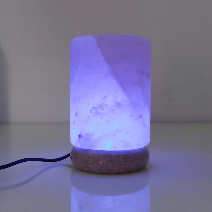 Translation missing: en.USB Colour Changing Salt Himalayan Lamp - Cylinder Shape Pink Rock LED Light