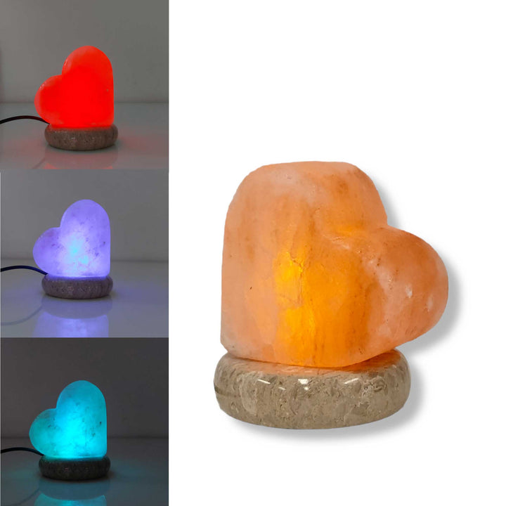 Translation missing: en.USB Colour Changing Salt Himalayan Lamp - Heart Love Shape Pink Rock LED Light
