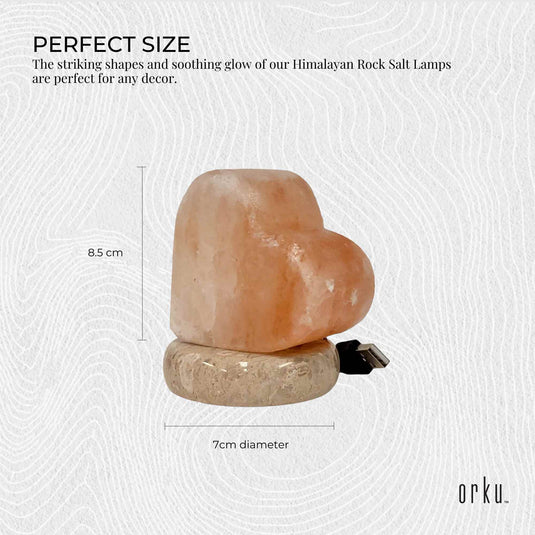 Translation missing: en.USB Colour Changing Salt Himalayan Lamp - Heart Love Shape Pink Rock LED Light