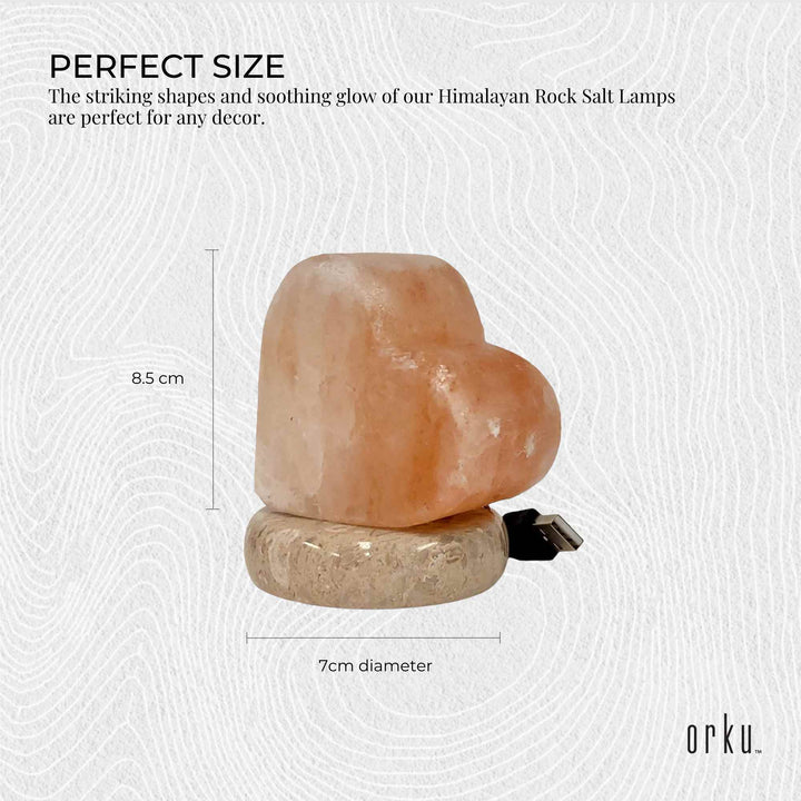 Translation missing: en.USB Colour Changing Salt Himalayan Lamp - Heart Love Shape Pink Rock LED Light