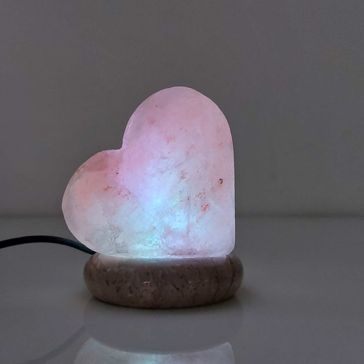 Translation missing: en.USB Colour Changing Salt Himalayan Lamp - Heart Love Shape Pink Rock LED Light