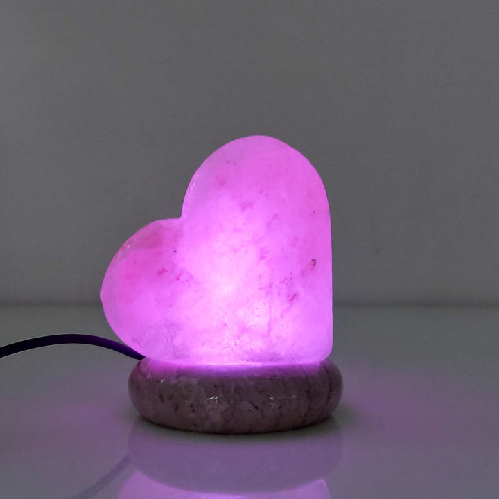 Translation missing: en.USB Colour Changing Salt Himalayan Lamp - Heart Love Shape Pink Rock LED Light