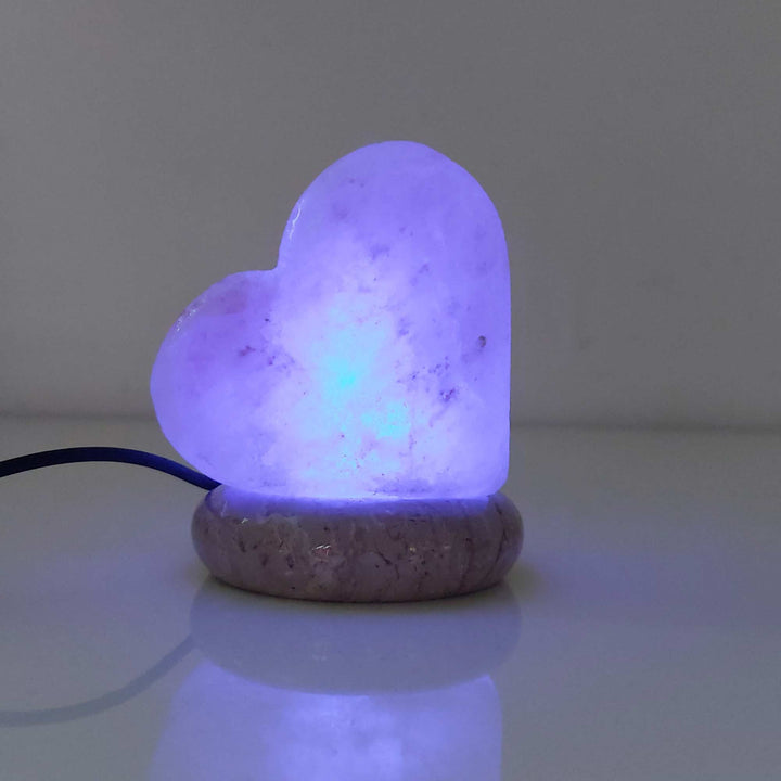 Translation missing: en.USB Colour Changing Salt Himalayan Lamp - Heart Love Shape Pink Rock LED Light