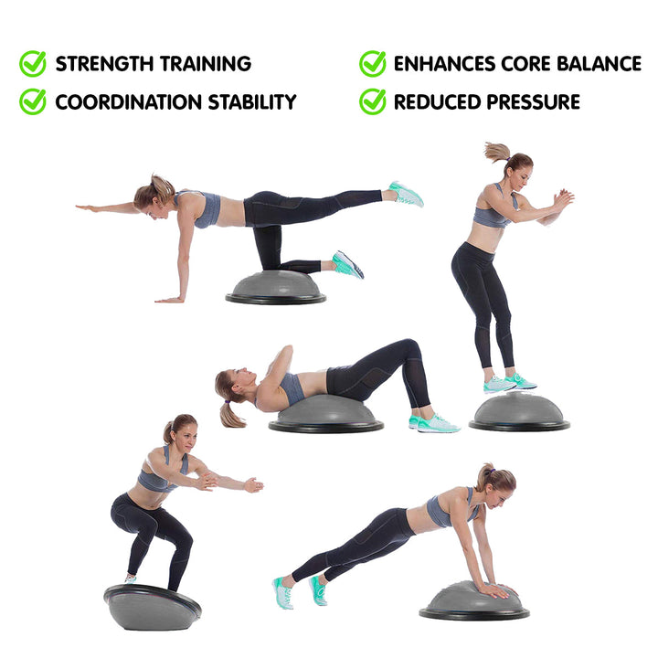 Translation missing: en.Powertrain Fitness Yoga Ball Home Gym Workout Balance Trainer Grey