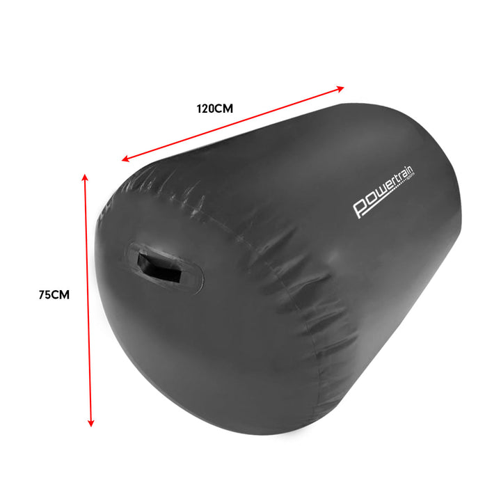 Translation missing: en.Powertrain Sports Inflatable Gymnastics Air Barrel Exercise Roller 120 x 75cm - Black