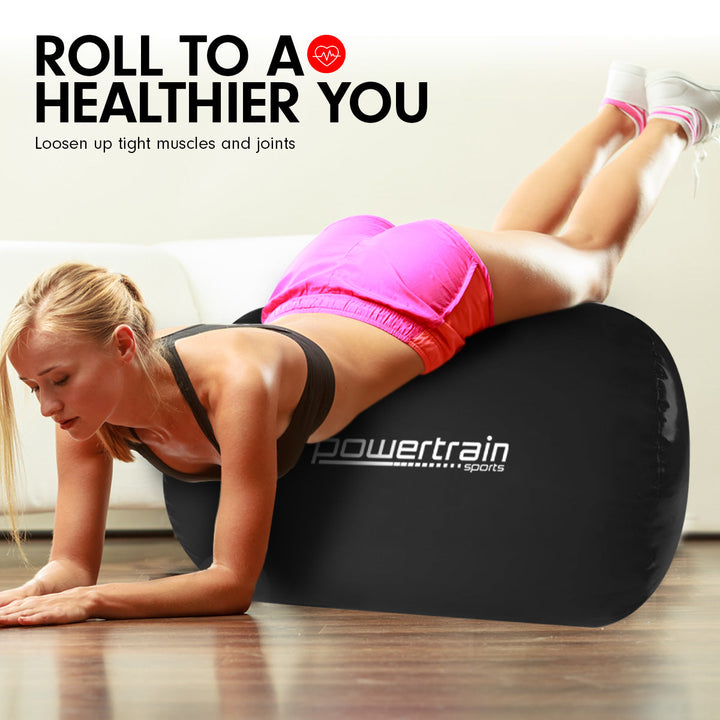 Translation missing: en.Powertrain Sports Inflatable Gymnastics Air Barrel Exercise Roller 120 x 75cm - Black