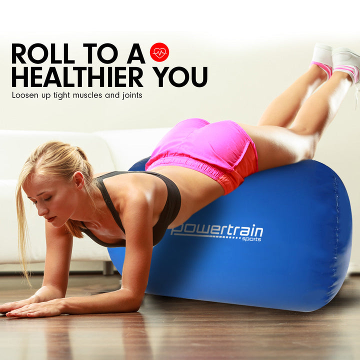 Translation missing: en.Powertrain Sports Inflatable Gymnastics Air Barrel Exercise Roller 120 x 75cm - Blue