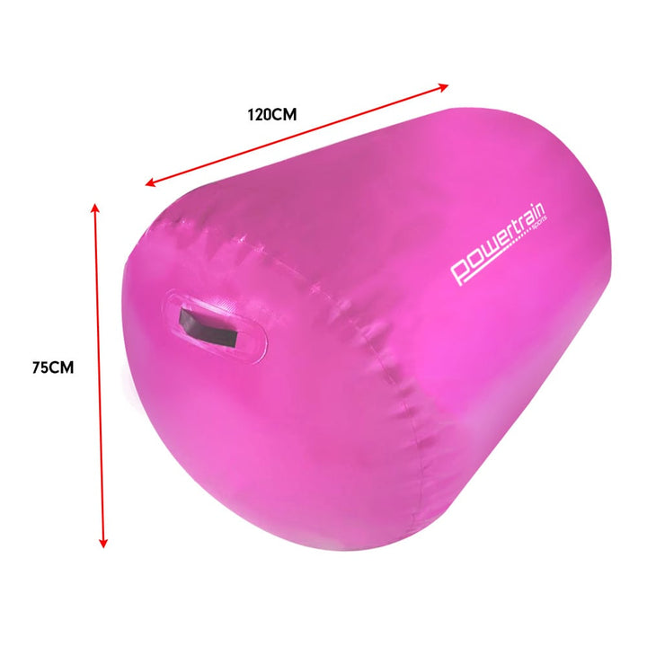 Translation missing: en.Powertrain Sports Inflatable Gymnastics Air Barrel Exercise Roller 120 x 75cm - Pink