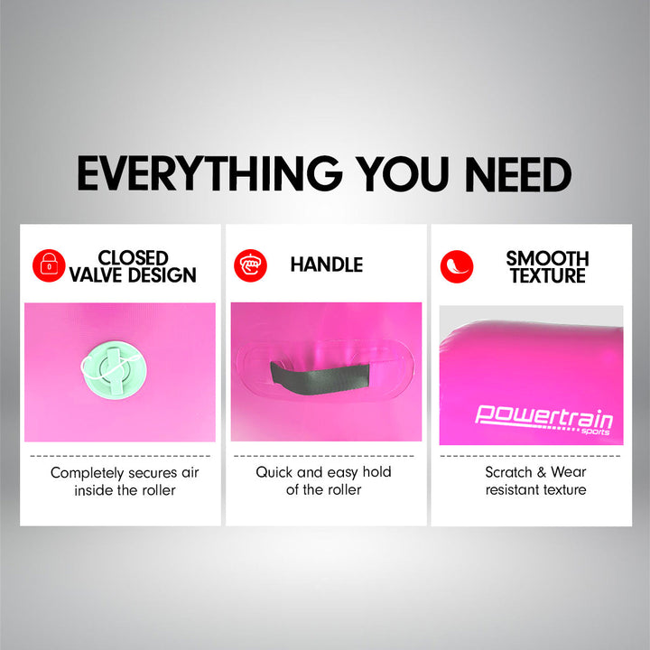 Translation missing: en.Powertrain Sports Inflatable Gymnastics Air Barrel Exercise Roller 120 x 75cm - Pink