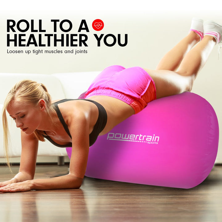 Translation missing: en.Powertrain Sports Inflatable Gymnastics Air Barrel Exercise Roller 120 x 75cm - Pink