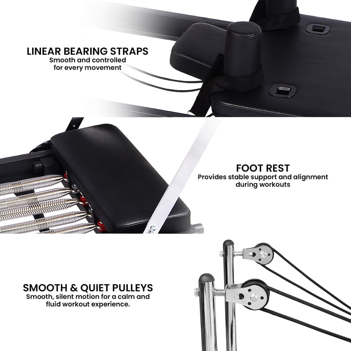 Translation missing: en.Powertrain Aria Steel Foldable Pilates Board Reformer Multifunctional Core Exercise Set Ab Trainer With Platform Extender Sitting Box Jumpboard And Footbar For Indoor Outdoor Full Body Fitness Home