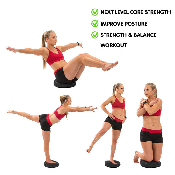 Translation missing: en.Powertrain Yoga Stability Disc Home Gym Pilates Balance Trainer Black