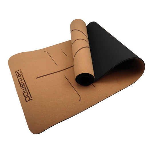 Translation missing: en.Powertrain Cork Yoga Mat with Carry Straps Home Gym Pilates - Body Line