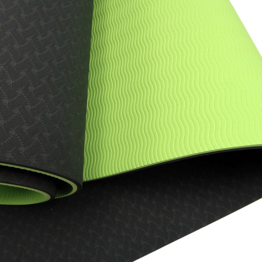 Translation missing: en.Powertrain TPE Yoga Exercise Mat Home Gym Pilates Fitness 8mm Thick in Black/Green
