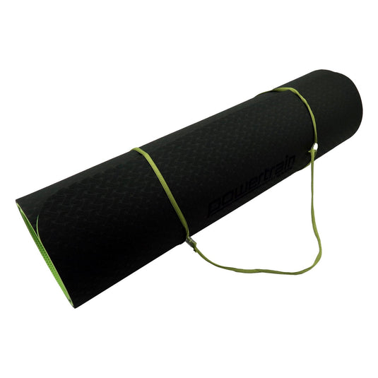 Translation missing: en.Powertrain TPE Yoga Exercise Mat Home Gym Pilates Fitness 8mm Thick in Black/Green