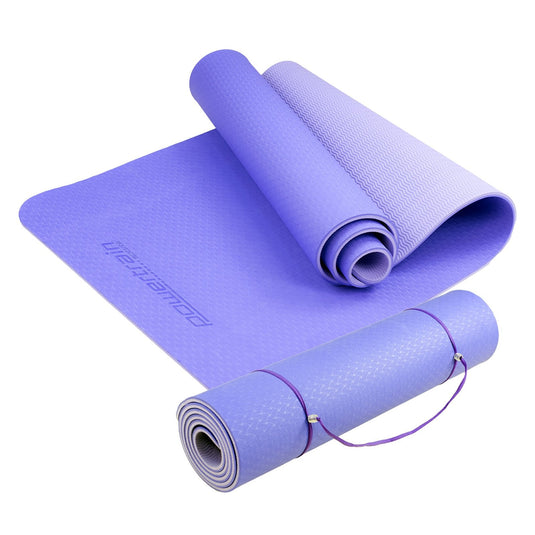 Translation missing: en.Powertrain TPE Yoga Exercise Mat Home Gym Pilates Fitness 8mm Thick in Light Purple