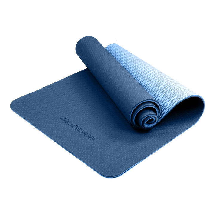 Translation missing: en.Powertrain TPE Yoga Exercise Mat Home Gym Pilates Fitness 8mm Thick in Dark Blue