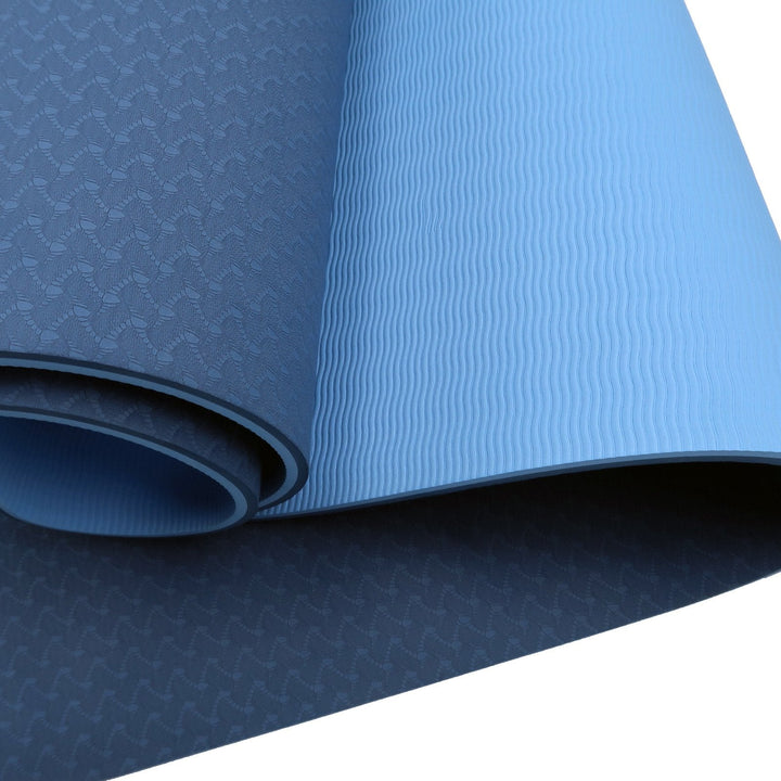 Translation missing: en.Powertrain TPE Yoga Exercise Mat Home Gym Pilates Fitness 8mm Thick in Dark Blue