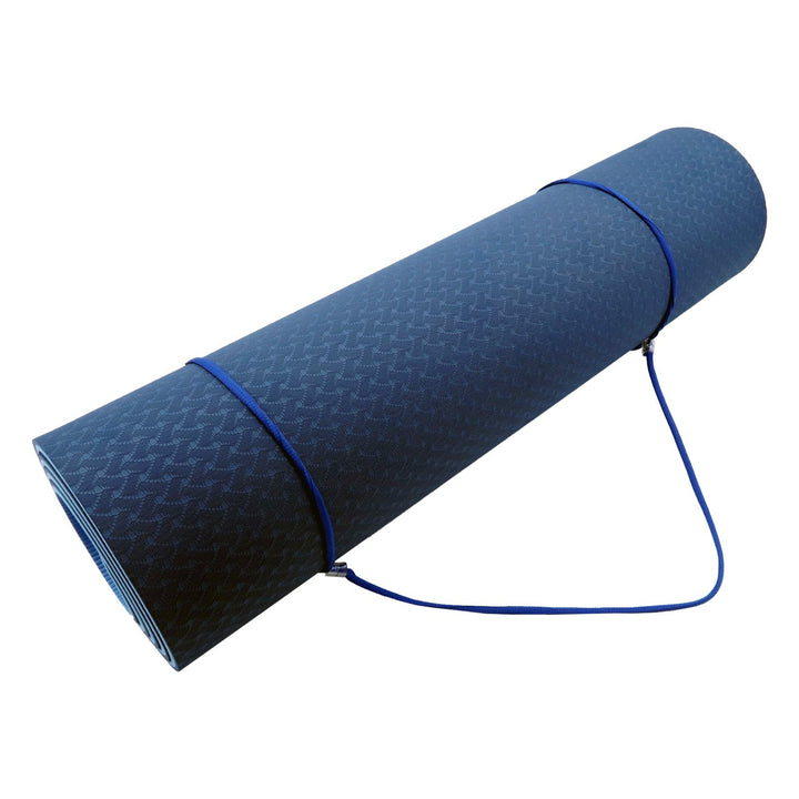 Translation missing: en.Powertrain TPE Yoga Exercise Mat Home Gym Pilates Fitness 8mm Thick in Dark Blue