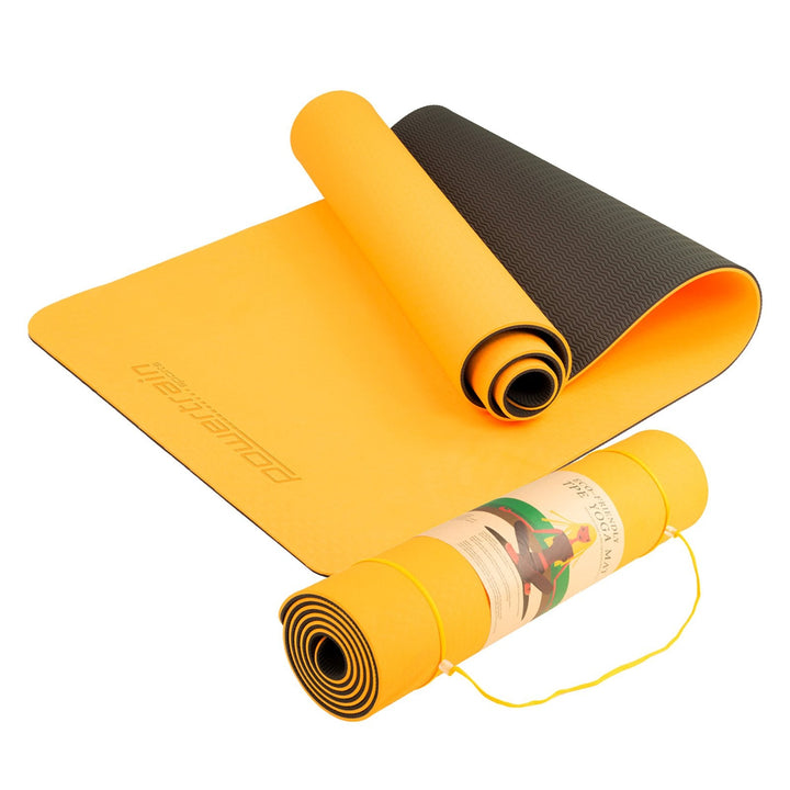Translation missing: en.Powertrain TPE Yoga Exercise Mat Home Gym Pilates Fitness 8mm Thick in Orange