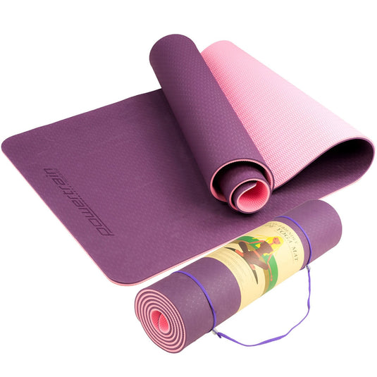Translation missing: en.Powertrain TPE Yoga Exercise Mat Home Gym Pilates Fitness 8mm Thick in Dark Purple