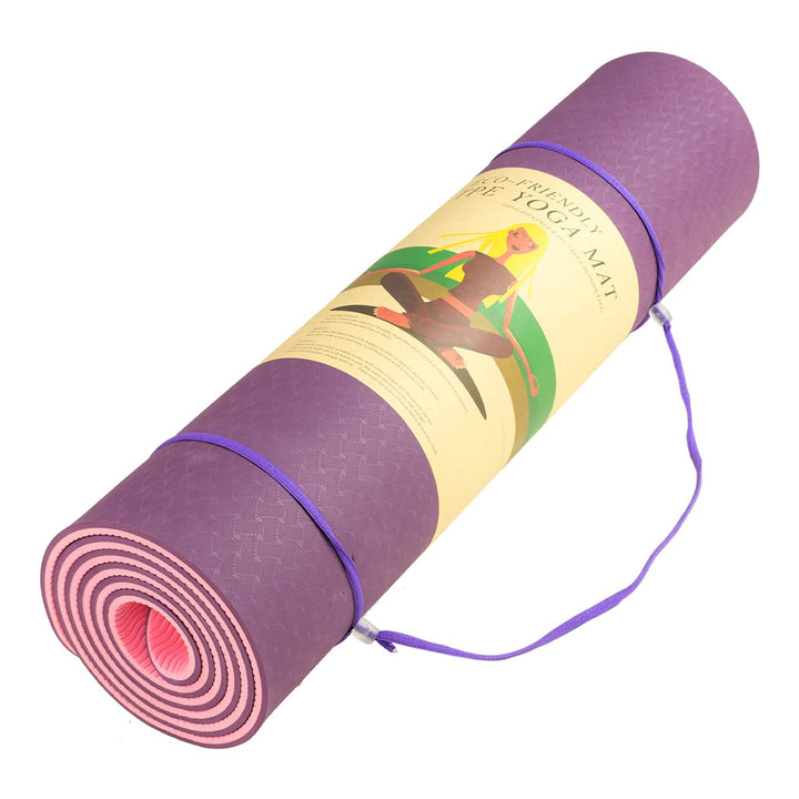 Translation missing: en.Powertrain TPE Yoga Exercise Mat Home Gym Pilates Fitness 8mm Thick in Dark Purple
