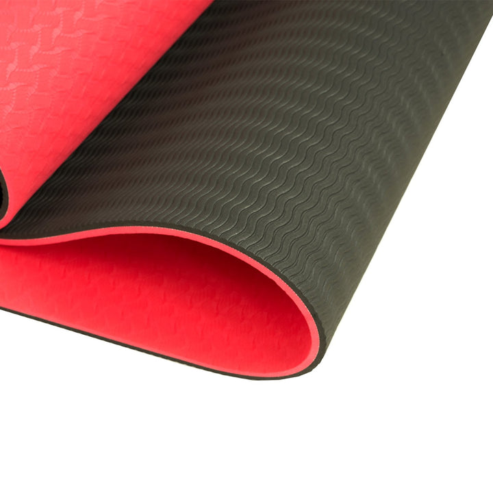Translation missing: en.Powertrain TPE Yoga Exercise Mat Home Gym Pilates Fitness 8mm Thick in Red