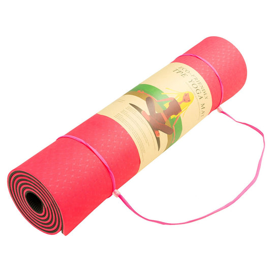 Translation missing: en.Powertrain TPE Yoga Exercise Mat Home Gym Pilates Fitness 8mm Thick in Red