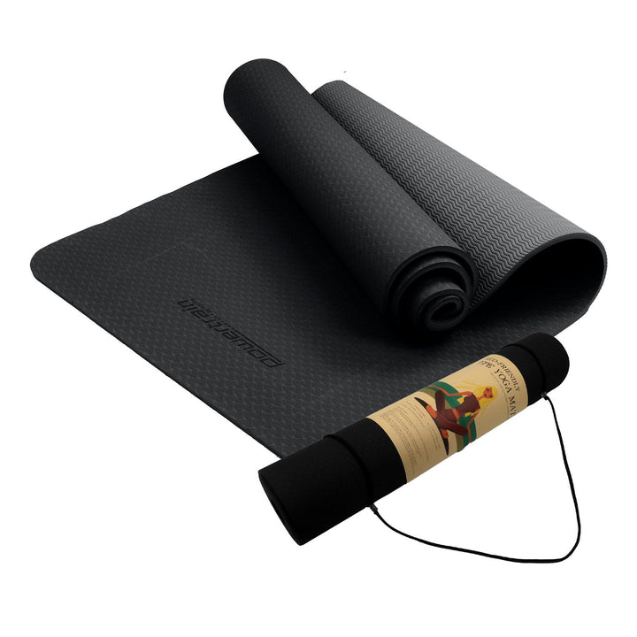 Translation missing: en.Powertrain Eco-friendly Dual Layer 6mm Yoga Mat | Midnight | Non-slip Surface And Carry Strap For Ultimate Comfort And Portability