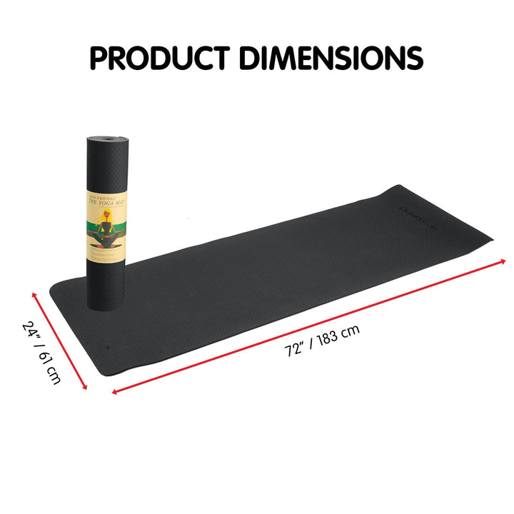 Translation missing: en.Powertrain Eco-friendly Dual Layer 6mm Yoga Mat | Midnight | Non-slip Surface And Carry Strap For Ultimate Comfort And Portability