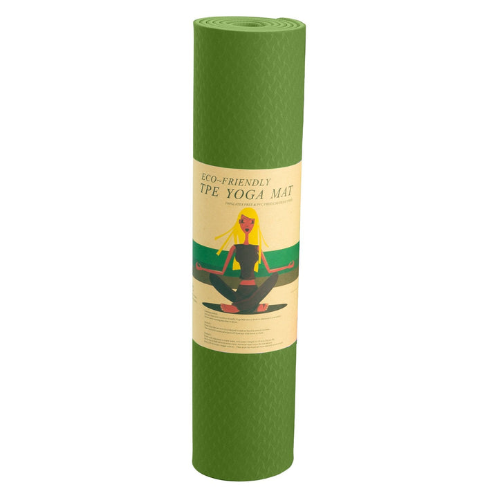 Translation missing: en.Powertrain Eco-friendly Dual Layer 6mm Yoga Mat | Olive | Non-slip Surface And Carry Strap For Ultimate Comfort And Portability