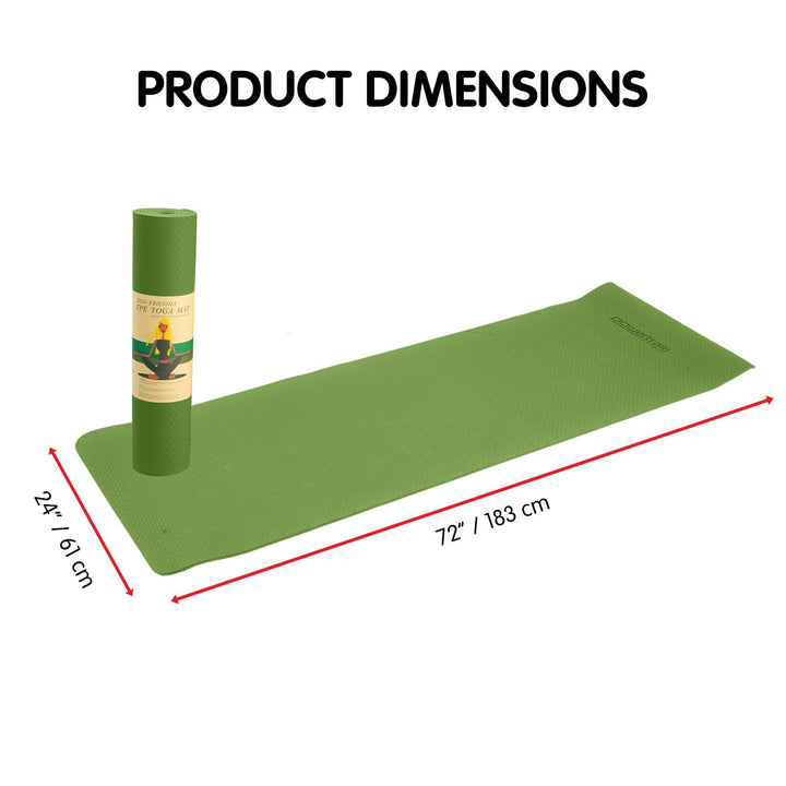 Translation missing: en.Powertrain Eco-friendly Dual Layer 6mm Yoga Mat | Olive | Non-slip Surface And Carry Strap For Ultimate Comfort And Portability