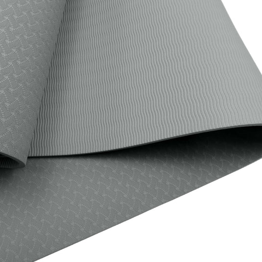Translation missing: en.Powertrain Eco-friendly Dual Layer 6mm Yoga Mat | Slate Grey | Non-slip Surface And Carry Strap For Ultimate Comfort And Portability