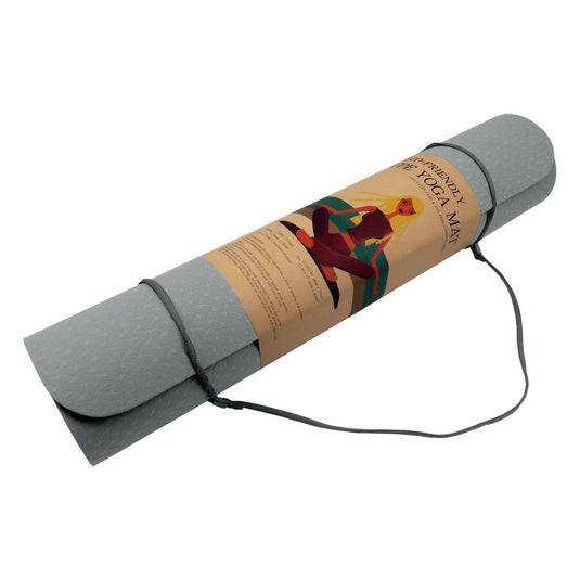 Translation missing: en.Powertrain Eco-friendly Dual Layer 6mm Yoga Mat | Slate Grey | Non-slip Surface And Carry Strap For Ultimate Comfort And Portability