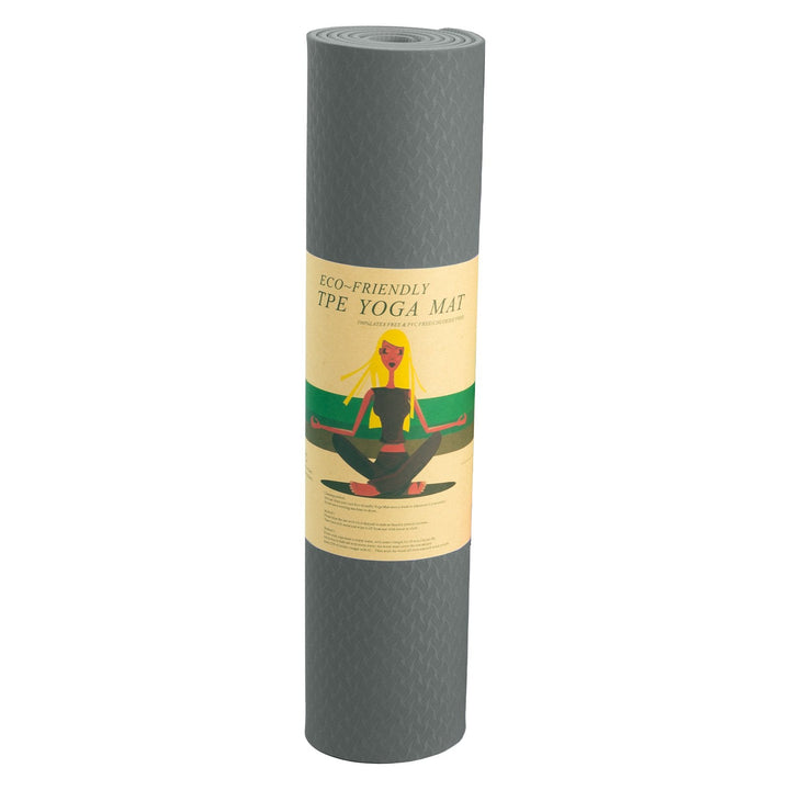 Translation missing: en.Powertrain Eco-friendly Dual Layer 6mm Yoga Mat | Slate Grey | Non-slip Surface And Carry Strap For Ultimate Comfort And Portability