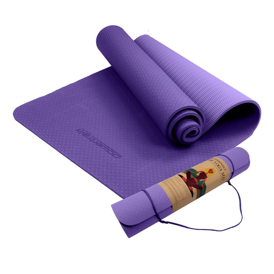 Translation missing: en.Powertrain Eco-friendly Dual Layer 6mm Yoga Mat | Dark Lavender | Non-slip Surface And Carry Strap For Ultimate Comfort And Portability