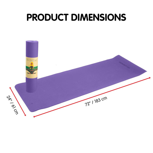 Translation missing: en.Powertrain Eco-friendly Dual Layer 6mm Yoga Mat | Dark Lavender | Non-slip Surface And Carry Strap For Ultimate Comfort And Portability