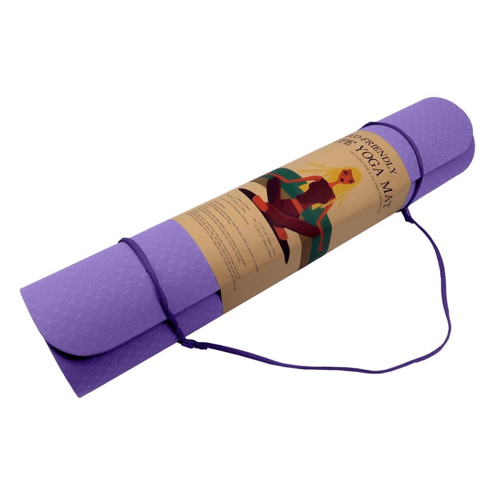 Translation missing: en.Powertrain Eco-friendly Dual Layer 6mm Yoga Mat | Dark Lavender | Non-slip Surface And Carry Strap For Ultimate Comfort And Portability