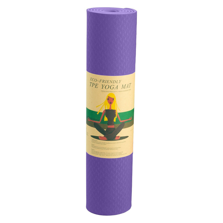 Translation missing: en.Powertrain Eco-friendly Dual Layer 6mm Yoga Mat | Dark Lavender | Non-slip Surface And Carry Strap For Ultimate Comfort And Portability