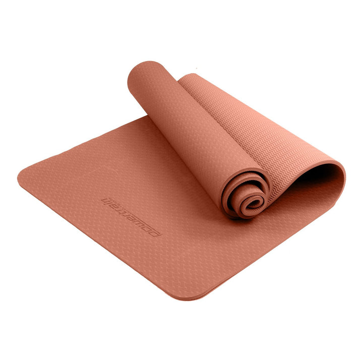 Translation missing: en.Powertrain Eco-friendly Dual Layer 6mm Yoga Mat | Peach | Non-slip Surface And Carry Strap For Ultimate Comfort And Portability