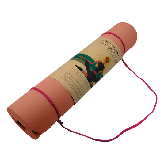 Translation missing: en.Powertrain Eco-friendly Dual Layer 6mm Yoga Mat | Peach | Non-slip Surface And Carry Strap For Ultimate Comfort And Portability