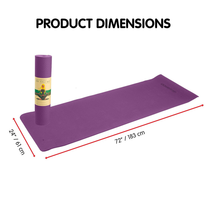 Translation missing: en.Powertrain Eco-friendly Dual Layer 6mm Yoga Mat | Royal Purple | Non-slip Surface And Carry Strap For Ultimate Comfort And Portability