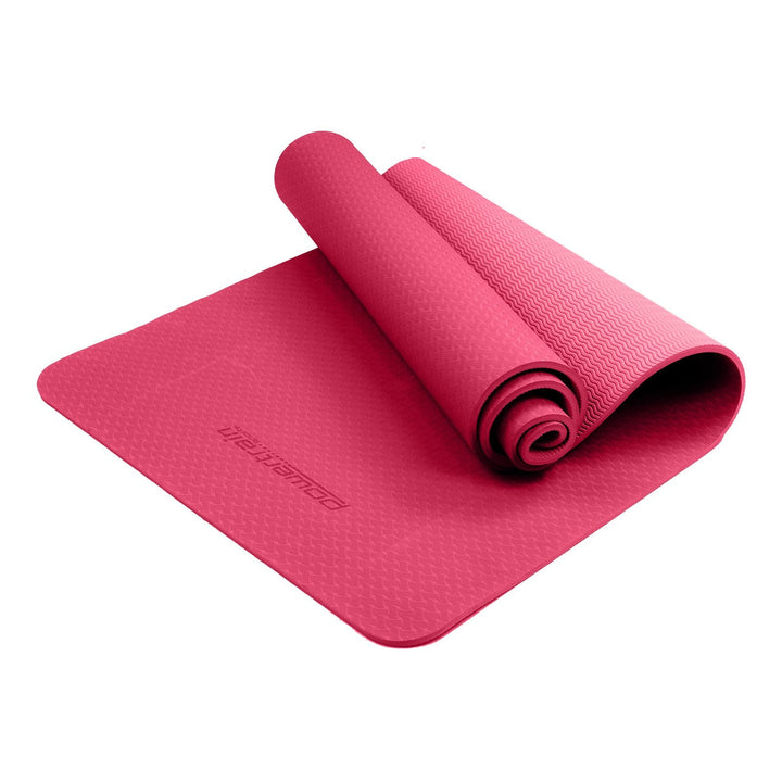 Translation missing: en.Powertrain Eco-friendly Dual Layer 6mm Yoga Mat | Pink | Non-slip Surface And Carry Strap For Ultimate Comfort And Portability