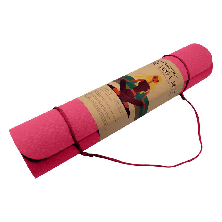 Translation missing: en.Powertrain Eco-friendly Dual Layer 6mm Yoga Mat | Pink | Non-slip Surface And Carry Strap For Ultimate Comfort And Portability