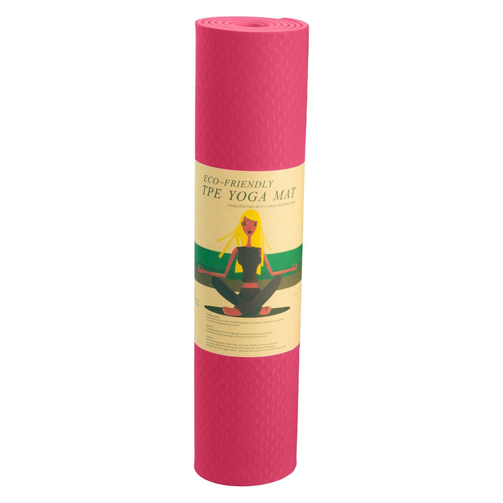 Translation missing: en.Powertrain Eco-friendly Dual Layer 6mm Yoga Mat | Pink | Non-slip Surface And Carry Strap For Ultimate Comfort And Portability