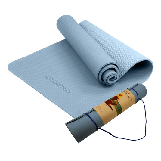 Translation missing: en.Powertrain Eco-friendly Dual Layer 6mm Yoga Mat | Sky Blue | Non-slip Surface And Carry Strap For Ultimate Comfort And Portability